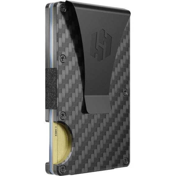 Slim Minimalist Front Pocket RFID Blocking Metal Wallets for Men with Money Clip